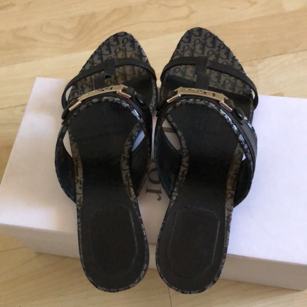 Dior Button Flat T Strap Slides - image 7